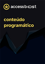 capa do conteúdo programático impresso com fundo escuro e o título conteúdo programático