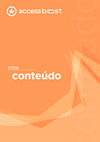 capa do conteúdo programático impresso com fundo laranja e o título trilha conteúdo